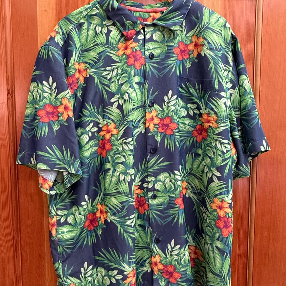 Tommy Bahama Navy Floral Tropical Button-Down Shirt